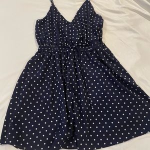 Large Blue Dress with White Polka Dots